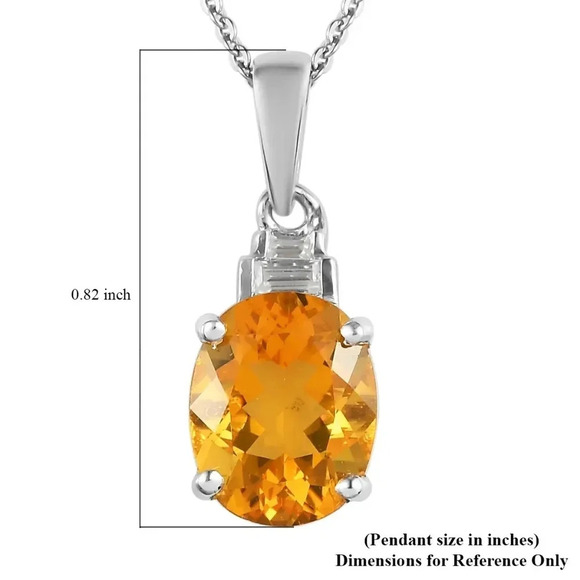 Premium Brazilian Fire Opal & Genuine Moissanite Pendant Necklace 20" - Picture 8 of 9